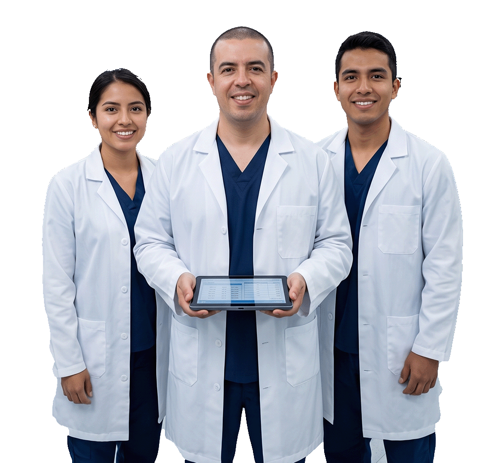 Equipo de ingenieros biomédicos de Martín Medical en Colombia